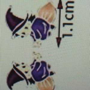 Halloween earrings Enamal Witch in Purple & Black Hypoallergenic